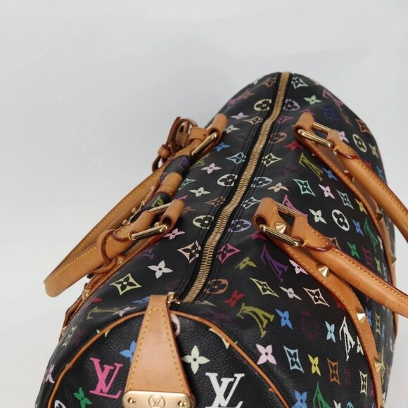 LOUIS VUITTON Monogram Multicolor Keepall 45 Bag Black M92640 Auth 117676V - Picture 6 of 16
